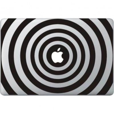 Cirkel Print Macbook Decal Zwarte Stickers